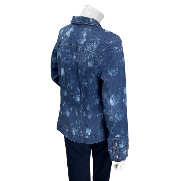 Cafe Marrakech Jean Jacket Custom Bleached Distressed Stretch Denim Medium - Picture 5 of 8